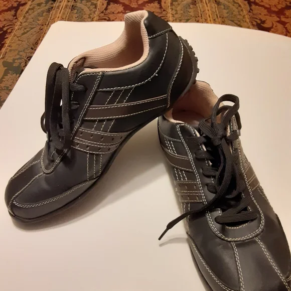 Perry Ellis America Franklin Men’s Sneakers Black Leather Suede Casual Shoes Perry Ellis Mens 11.5 America Franklin Black Brown Leather  main image 4